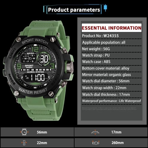 Top Luxury Electronic Watch for Man Outdoor Sport Watch Stopwatch Waterproof Calendar Digital Clock 24355 - AliExpress