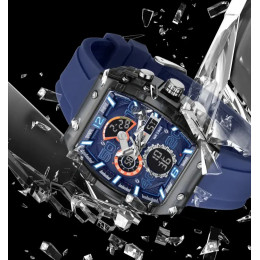 SMAEL Brand 8109 New electronic watch fashion square dual display waterproof luminous Multi-color For Men