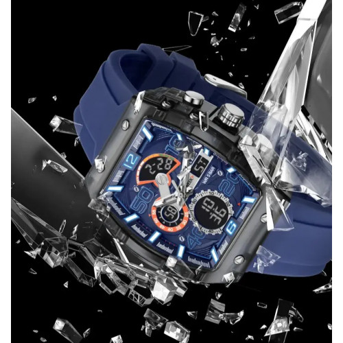SMAEL Brand 8109 New electronic watch fashion square dual display waterproof luminous Multi-color For Men