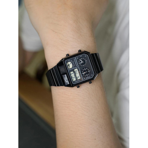 HUMPBUCK Digital Watches for Men Classic Themes Multifunctional Wristwatch with Temperature Stopwatch Dual Time and Calendar