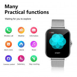 1.83 Size with smart watch, wireless call, compatible with Android and iPhone, fitness tracking unisex sports watch