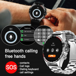 Hotsale Silver Gold Stainless Steel Color Smart Watch 1.58 Inch Bt Call Nfc Wireless Charging Smartwatch