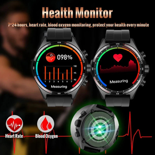 Hotsale Silver Gold Stainless Steel Color Smart Watch 1.58 Inch Bt Call Nfc Wireless Charging Smartwatch