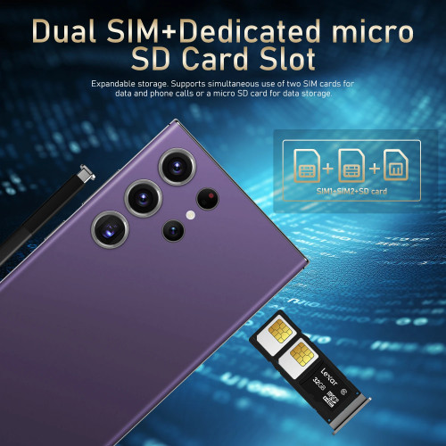 HOT 2025 new S25 Ultra original intelligent 5G dual card dual standby Android 14 system global version phones 8000mAh battery - 509