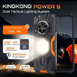 Cubot kingkong power 5, Rugged Smartphone Android 15, 15300mAh Battery, 6.88" 120Hz Screen, 16GB RAM (6+10), 128GB ROM, MTK G100 - 509