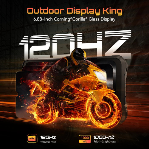 Cubot kingkong power 5, Rugged Smartphone Android 15, 15300mAh Battery, 6.88" 120Hz Screen, 16GB RAM (6+10), 128GB ROM, MTK G100 - 509