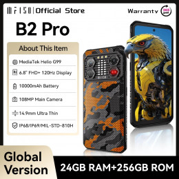 IIIF150 B2 Pro Rugged Smartphone Android Cell Phone G99 120Hz 6.8'' Screen 24GB RAM 256GB ROM 108MP Camera 10000mAh 30W Charge - 509