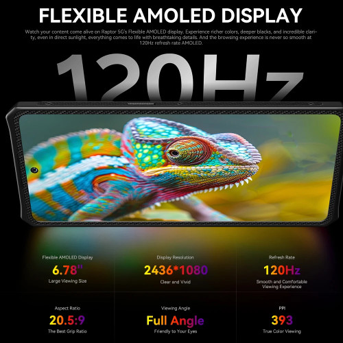 IIIF150 Raptor 5G Rugged Smartphone Android 14  Rugged Mobile Phone 6.78'' 120Hz AMOLED Display 16GB+512GB 50MP 10000mAh 65W - 509
