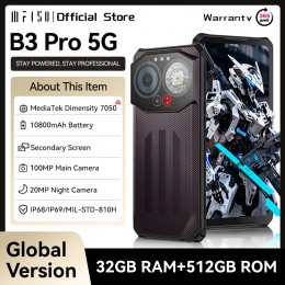 IIIF150 B3 Pro 6.6" Screen 5G Rugged Phone Android 14 Smartphone Dual Display 32GB 512GB 100MP Camera 10800mAh Ultra-Thin Phone - 509
