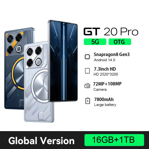 2025 HOT  GT20 Pro 7.3HD Global Edition Original Smart Dual Card 7800mAh Battery Facial The phone case is used for - 202192403