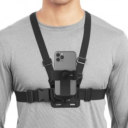 Adjustable Phone Holder with Chest Strap Mount for Sports Camera Mobile Phone Accessories Black Stand 
