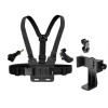 Adjustable Phone Holder with Chest Strap Mount for Sports Camera Mobile Phone Accessories Black Stand