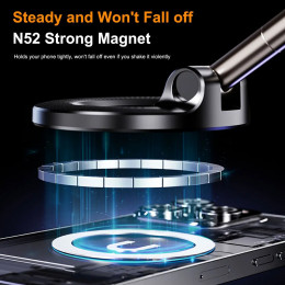 Universal Strong Magnetic Car Phone Holder Foldable Design 360° Adjustable Vacuum Mount for Car Desk Bathroom