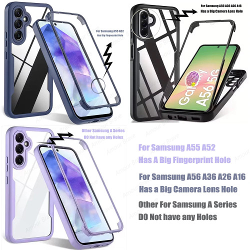 360 Full Coverage Phone Case For Samsung Galaxy A56 A54 A36 A55 A16 A15 A35 A25 A53 A51 A34 A33 A32 A24 A23 A22 A14 A13 5G Funda