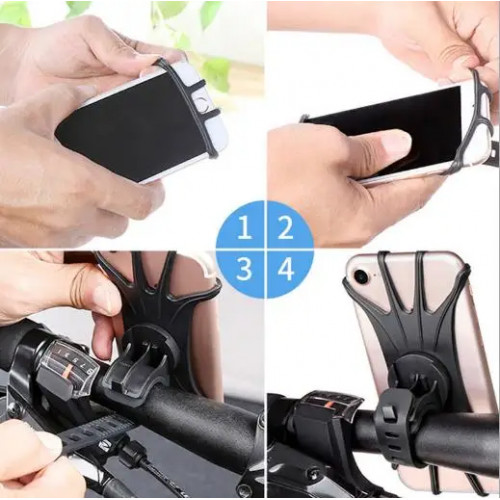 Bicycle Phone Holder Bike Motorcycle Electric Vehicle Navigation Silicone Phone Strap Shockproof Elastic Silicone Phone Holder