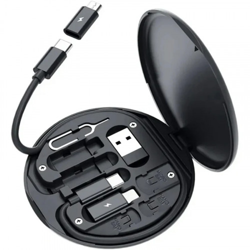 Portable Multi-functional Data Cable Storage Box, 60W Fast Charging Mobile Phone Holder, Charging Cable Set, Multi Head Adapter