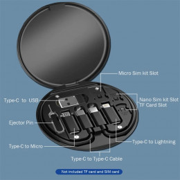 Portable Multi-functional Data Cable Storage Box, 60W Fast Charging Mobile Phone Holder, Charging Cable Set, Multi Head Adapter