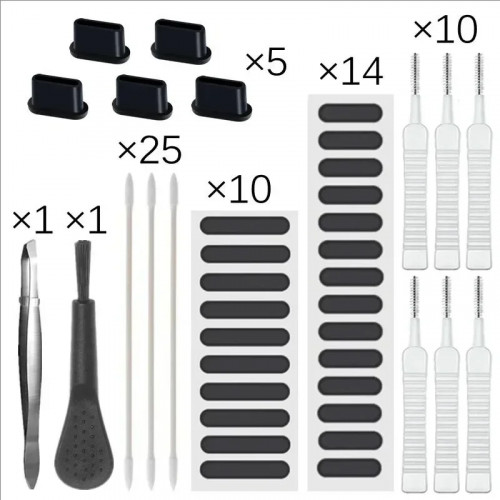 66PCS Mobile Phone Speaker Charging Port Cleaning Set Dust Plug for iPhone 16 15 14 Earphones Clean Kit Brush for Samsung Xiaomi