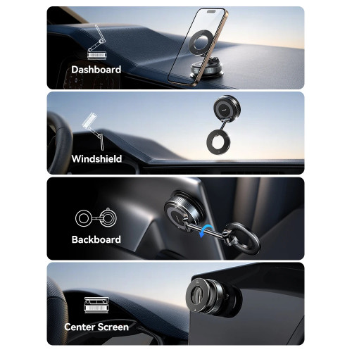 Joyroom Magnetic Suction Cup Phone Mount Vacuum Magnetic Car Phone Holder Mount With 360° Metal Strut for iPhone Samsung Xiaomi