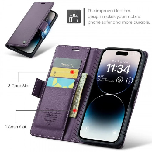 CaseMe Flip Leather Phone Case for iPhone 16E 16 Pro Max 15 Plus 14 13 12 11 XR XS X SE 2022 Magnetic Wallet Card Cover Coque