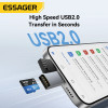 Essager 2 in 1 Card Reader Type C & USB2.0 to Micro SD/TF Memory Card Device High Speed Cardreader for Phone Laptop Accessories