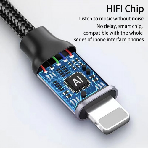 For iPhone To 3 5 MM Jack Cable AUX Adapter For iPhone 12 13 14 Pro Adapter Headphone Connector Audio Splitter phone accessories