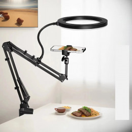 Live Stand Mobile Phone Professional Overhead Lighting Fixed Shooting Camera With Instructi Recording Video Selfie Stick 