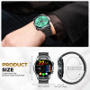 EIGIIS New Smart Watch KE6 1.43" AMOLED Display Men Black Sports Watch KE Series Bluetooth Call Health Monitor IP68 Waterproof
