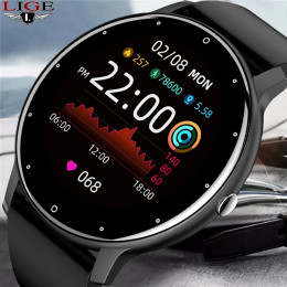 LIGE 2025 New Smart Watch Men Full Touch Screen Sport Fitness Watch IP67 Waterproof Bluetooth For Android ios smartwatch Men+box 