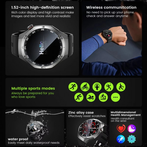 For HUAWEI GT5 Pro GPS NFC Smart Watch Men 360*360 AMOLED Screen Heart rate Bluetooth Call IP67 Waterproof Man Smartwatch 2025