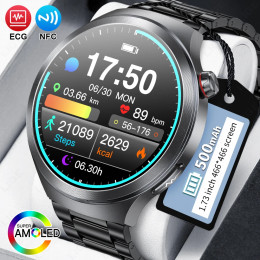 LIGE 2025 ECG Smart Watch Men 1.73” AMOLED Screen Emotional Detection Fatigue Monitoring Watches NFC Access Control Smartwatch - 44
