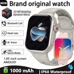2025 New AI voice Smart Watch Men Women 1.85 inch 1000mAh IP68 Bluetooth Call  Blood Pressure Heart Rate 100+ Sports Smart Watch 