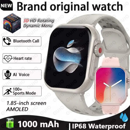 2025 New AI voice Smart Watch Men Women 1.85 inch 1000mAh IP68 Bluetooth Call  Blood Pressure Heart Rate 100+ Sports Smart Watch