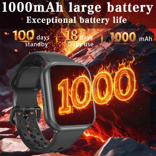 2025 New AI voice Smart Watch Men Women 1.85 inch 1000mAh IP68 Bluetooth Call  Blood Pressure Heart Rate 100+ Sports Smart Watch