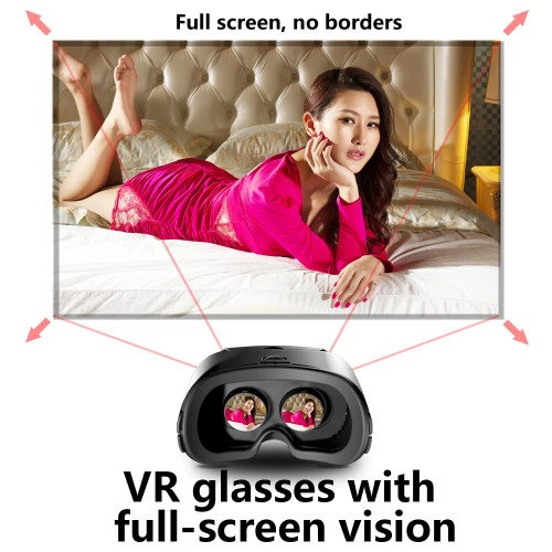 3D Virtual Reality VR Glasses For iPhone Android Smartphone Cell Mobile Phone Helmet Headset Wirth Real With Controller Lenses - 44