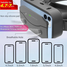 G13 IMAX Giant Screen Virtual Reality 3D Glasses Google Cardboard Box VR Helmet for 4.7-7" Phone,Support Game Controller Player - 44