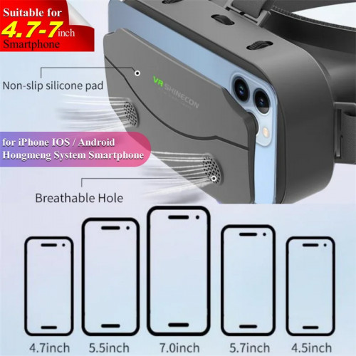 G13 IMAX Giant Screen Virtual Reality 3D Glasses Google Cardboard Box VR Helmet for 4.7-7" Phone,Support Game Controller Player - 44