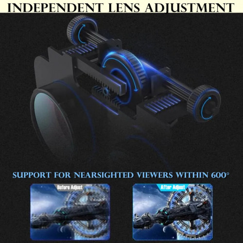 Virtual Reality VR Glasses IMAX Huge Screen 3D Glasses Google Cardboard Box VR Helmet for 4.5-6.53" Phone,Support Game Joysticks - 44