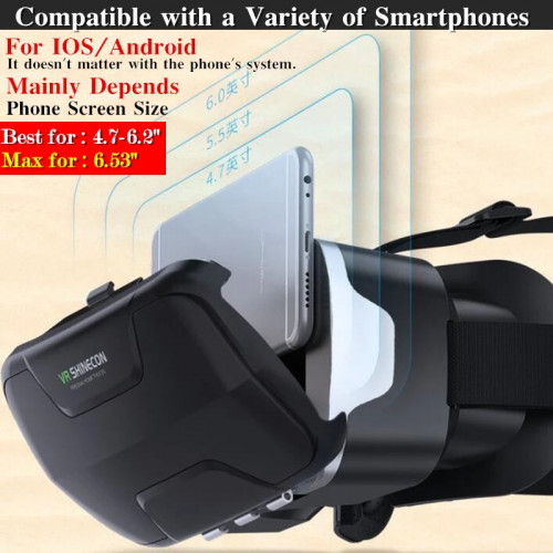 Blu-Ray Virtual Reality Glasses Stereo HD IMAX 3D Glasses Google Cardboard Box VR Headset Helmet for Phone,Support Game Joystick - 44