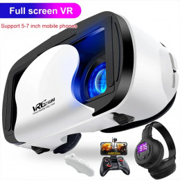VR Virtual Reality 3D Smart Glasses Stereo Helmet Headset With Remote Controller For IOS Android Smartphones Virtual World 7" - 44