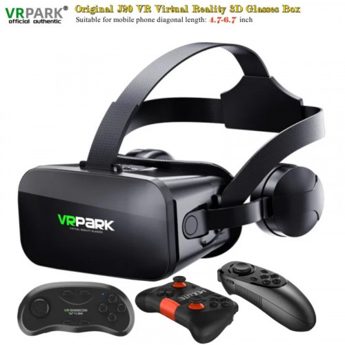 Original J20 4K Virtual Reality 3D Glasses Box Stereo VR Google Cardboard Headset Helmet for IOS Android Phone Max 6.7",Rocker - 44