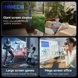 Best selling android system AR Glasses play Game Viewing Smart Device Fov 50 Degrees Micro OLED Screen 4k smart video glasses - 44