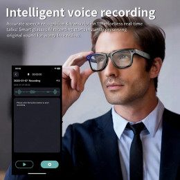 LIGE AI Smart Glasses 720P Camera Video Recorder Bluetooth Call 260mAh Battery Voice Assistant Control Sunglasses For Men Women - 44