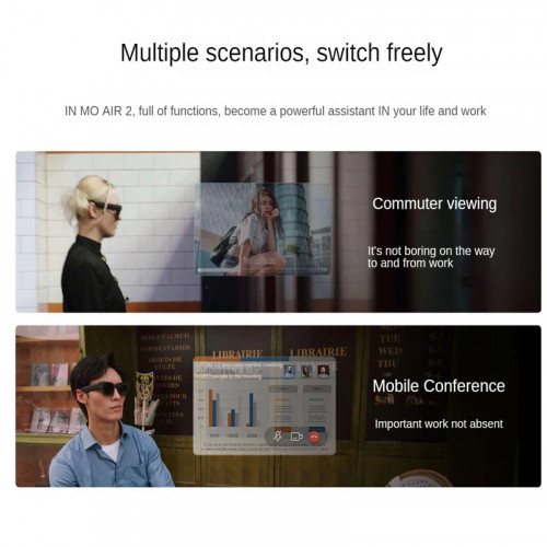 INMO Air 2 Wireless Portable AR Glasses Full Color Display Smart Translation Glasses with Translation&AIGC for Office Speech - 44