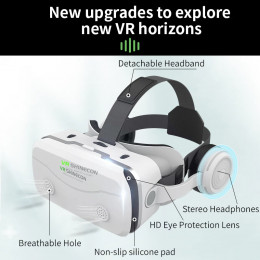 3D Viar Phone Virtual Reality VR Glasses Helmet Headset Smart Devices Lenses Goggles For Smartphones Cell Controllers Headphone - 44