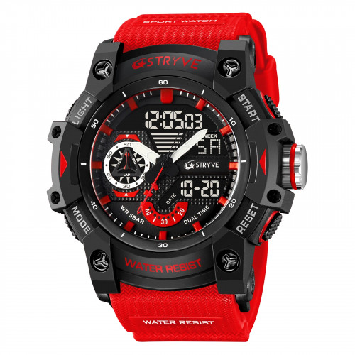 STRYVE Electronic Fashion Men's Sport Watches Shock Resistant 50M Waterproof Wristwatch LED Alarm Stopwatch Clock Men 8029 - 1511