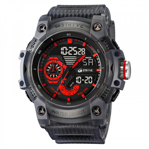 STRYVE Electronic Fashion Men's Sport Watches Shock Resistant 50M Waterproof Wristwatch LED Alarm Stopwatch Clock Men 8029 - 1511