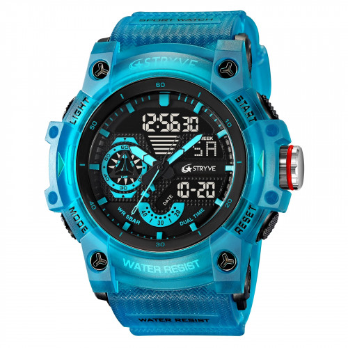 STRYVE Electronic Fashion Men's Sport Watches Shock Resistant 50M Waterproof Wristwatch LED Alarm Stopwatch Clock Men 8029 - 1511