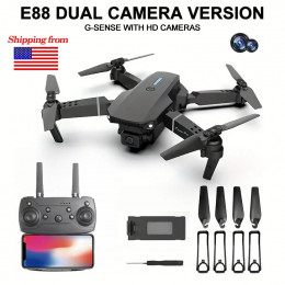 E88Pro 4K FPV Drone 1080P HD Camera Portable Foldable Design Stable Height Hold  Best Christmas Gift Professional RC Aircraft 