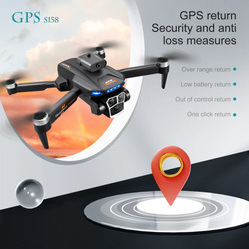 Drone S158 GPS Professional Drone 3000M 360° Obstacle Avoidance 4K Camera Dron 5G Brushless Motor Foldable Quadcopter Boy Toy